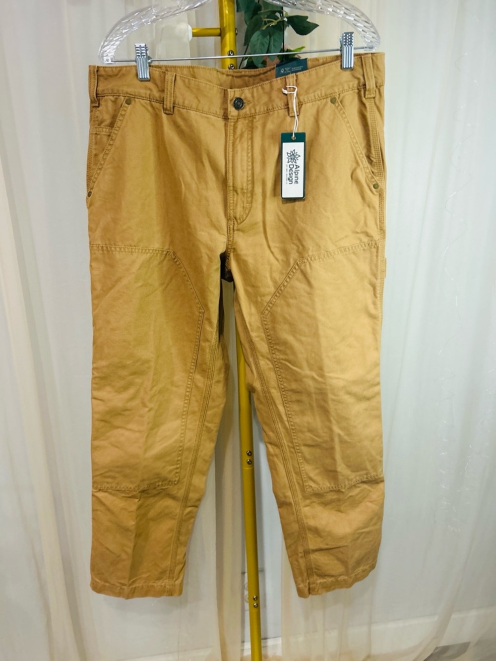 Alpine Design Utility Pants Mens 36x30 Brown Khaki Cotton Workwear Hiking NWT
